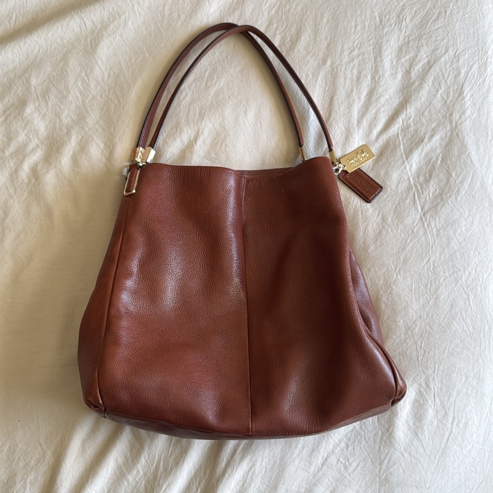 Beautiful Coach cognac leather handbag- perfect condition!